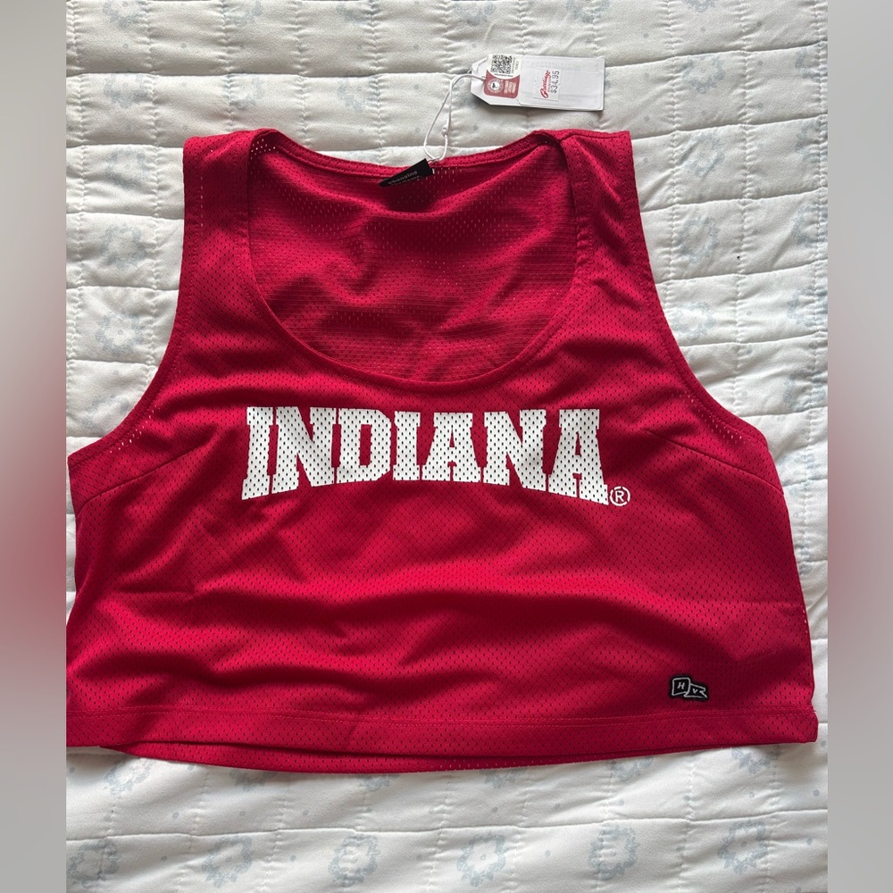 Indiana University Red Jersey Crop Top